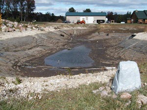 Deep half of the pond following dewatering in fall 2007